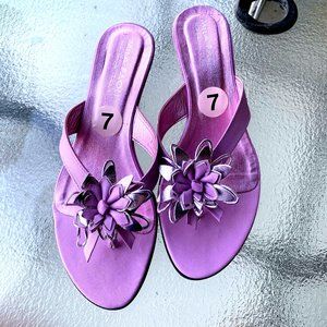 New Mila Paoli genuine leather thong heel sandals size 7M